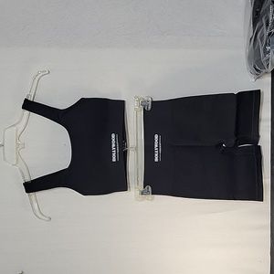 Hollywood Hideout sports bra and shorts workout set